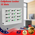 12 Slot Cellphone Locker Charging Station Combination Lock White
