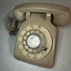 Vintage 1970 s Classic Itt Bell Services  Rotary Dial Tabletop Telephone - Beige