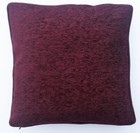 Large Solid Eggplant Wine Chenille Fringe Decorative Throw Pillow For Sofa
