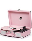 Vintage Pink Suitcase Record Player - 3-speed Turntable With Bluetooth