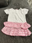 Vintage Toddler Nautical Dress Pink And White Size 3t