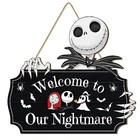 Halloween Skull Welcome Door Sign Halloween Spooky Front Door Hanger Decor 