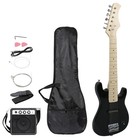 30inch Electric Guitar Beginner Starter Kit W 5w Amplifier Gig Bag Strings Black