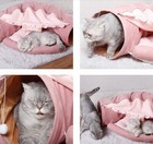 New Cute Pet Dog Tunnel Cat Sofa Bed House Cushion Mat Sleeping Bag Kitty M