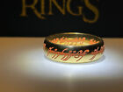 The Lord Of The Rings  Steel Gold   Blue Elvish Phosphorescent Glow Night Ring