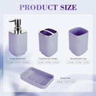 4pcs Lavender Bathroom Set  Square Boho Soap   Toothbrush Holder Set