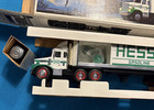 1987 Hess Toy Truck Bank Fuel Oil Barrels New In Box Mint     