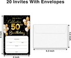 50th Birthday Invitation Cards With Envelopes - Classic Gold Theme Fill In Th   