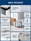 Cat Water Fountain Stainless Steel 2 5l 85oz 6 Layer Filter Ultra Quiet Flow Pet