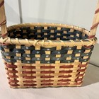 Vintage Patriotic Wicker Wall Pocket Hanging Basket Americana 4th Of July