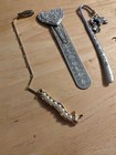 Lot Of 6 Bookmarks Vintage Rare Faux Pearl Bookworm Bookworm Bookmark Goldtone 