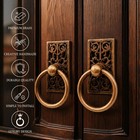 2 2  Brass Cabinet Pulls  Vintage Ring Handle  Antique Drawer Hardware