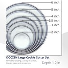 Doczen 6 Pcs Round Cookie Cutter Set  2  3  3 5  4  5  6 Inch  - Silver 