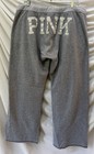 Vs Victorias Secret Pink Spell Out Gray Wide Leg Lounge Sweat Pants L   Xl