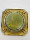 Vintage Palace Club Casino Amber Glass Ashtray Las Vegas Nevada Blue Yellow Prnt