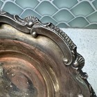 Vintage Poole Silver Plate English Candy Nut Bowl Dish Scalloped Scroll Footed