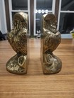 Vintage Pair Of  7    X 5    Heavy Brass Owl Bookends Mcm Mid Century Modern