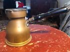 Vintage Brass coppe Turkish Middle Eastern    Coffee Maker Pot Wood Handle Stamped