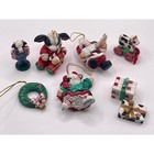 Mary s Moo Moos Christmas Ornament Figurine Lot Of 8  Santa  Ice Skater  Wreath 
