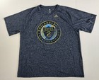 Philadelphia Union Adidas T Shirt Mens Xl Blue Heather Performance Mls Soccer 