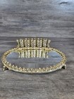 Gold Mirrored Vanity Tray Lipstick Holder Hollywood Regency Mcm Vintage Filigree