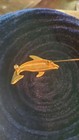 Dolphin Brooch Gold-tone Clear Stone Fins  Green Stone Eye