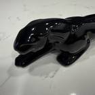Vtg Mcm Black Art Ceramic Panther 12 5    Murano Style Sleek Cat Figure Sculpture