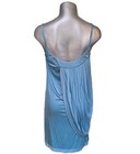 Vtg Y2k Jessup Draped Mini Dress 100  Silk Size M Powder Blue Party Nwt  557