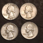 1963 Silver Washington Quarters - 90  Silver Lot Of 4