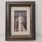 Antique 19th Century Victorian Woman With Her Statue Bust Wood Picture Frame