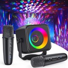 Portable Karaoke Microphone Machine  Bluetooth Karaoke Speaker With Disco Black