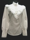 Victorian Blouse White Cotton Ruffles Clara Frontier Classics M_xl