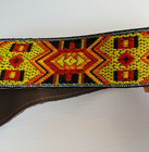 Vintage Guitar Strap Geometric Aztec Design Yellow Red And Black Adjustable 