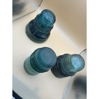 Vintage Glass Insulators Lot Of 3 Brookfield Aqua Teal Blue Green Decorative