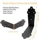 Bivethoi 30pcs Antique Bronze Corner Bracket Decorative 2 7  X 2 7  X 1 2 