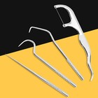 Portable Toothpicks Pocket Set  Dental Floss Picks  1 Foot  pack Of 4   Gold