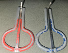 2 Vtg Jew s Harps  3  X 2    Mouth Jaw Music  One Red  One Blue  All Metal 