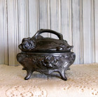 Antique Vintage Art Nouveau Victorian Footed Ornate Casket Jewelry Trinket Box