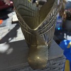 Vintage Brass Seashell Planter Vase Nautilus Shell  Hollywood Regency