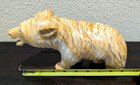 Large 9 5  Banded Onyx Calcite Bear Sculpture Figure - Hand Carved Stone - 5 Lb 