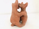 Terracotta Colima Dancing Dogs Aztek Mexican Pottery Folk Art Vintage Terracotta