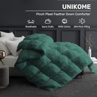  Pinch Pleat Goose Feather Down Comforter - 20  Extra King Pinch Pleat-green