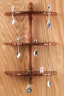Vintage Curved Brown Wood Wall Mount 36 Spoon Rack