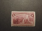 Us Stamp Scott No 236  1893 8c  Columbus Restored To Favor  Purple   Vf  Og  Mnh