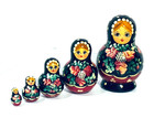 Vtg 1996 Russian Matryoshka Nesting Dolls Hand Painted Wood 5-piece Floral Sign