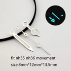28 5mm Sub Watch Dial Ice Blue Luminous For Nh35 Nh36 Movement Watch Parts