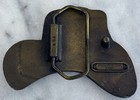 Vintage 1981 Indiana Metal Craft Brass Cowboy Hat Belt Buckle Original Patina