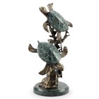 Sea Turtle Duet Brass Sculpture Coastal Ocean Decorative Marine Animal Figurine