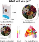 Latch Hook Rug Kit Abstract Wild Flower For Beginners Round Shape