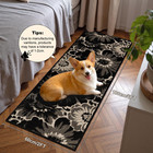 Hallway Runner Rug 2x6 Non Slip High-low Textured Floral Washable With Rubber